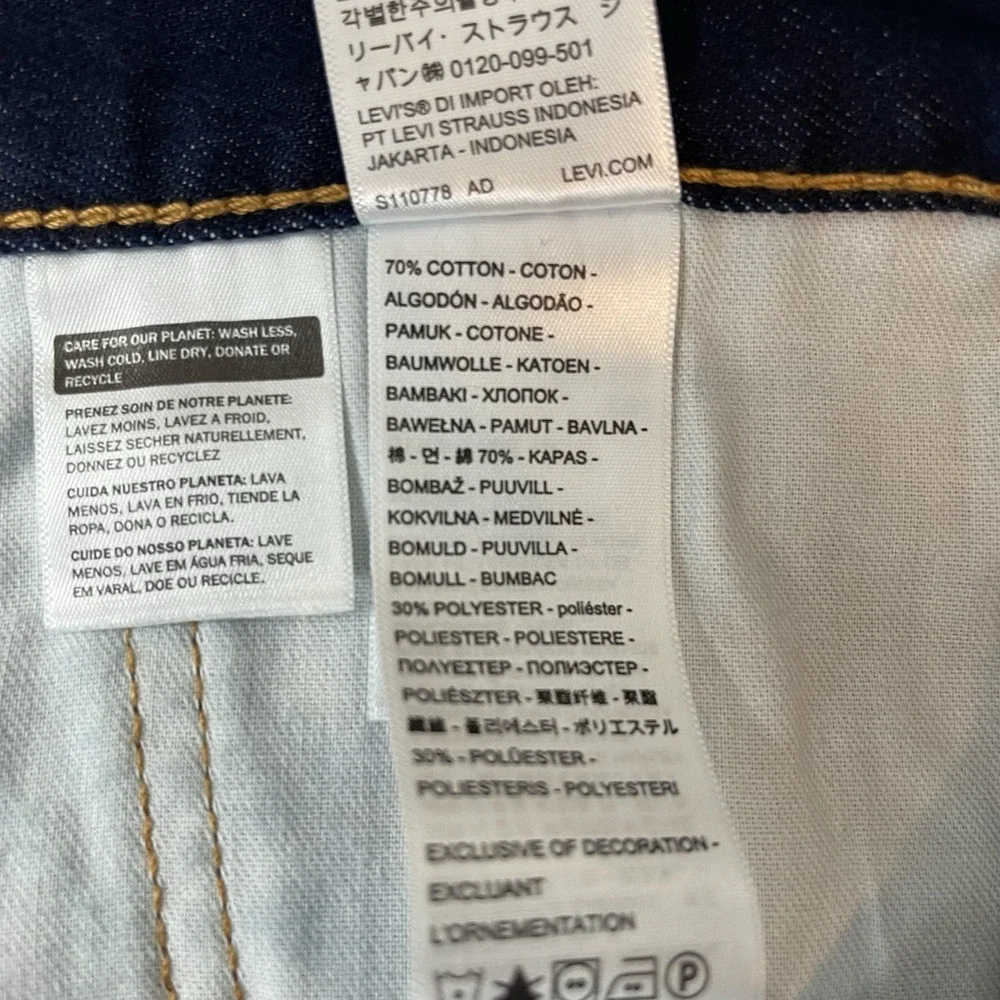 Levis  505 Jeans Mens 36x32 Blue Regular Straight Dark Wash Denim Cowboy NEW